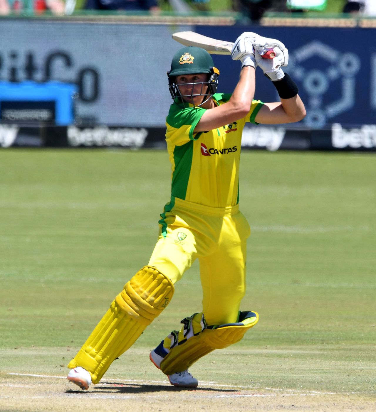 Marnus Labuschagne cuts through the off side, Australia v South Africa, 3rd ODI, Potchefstroom, March 7, 2020