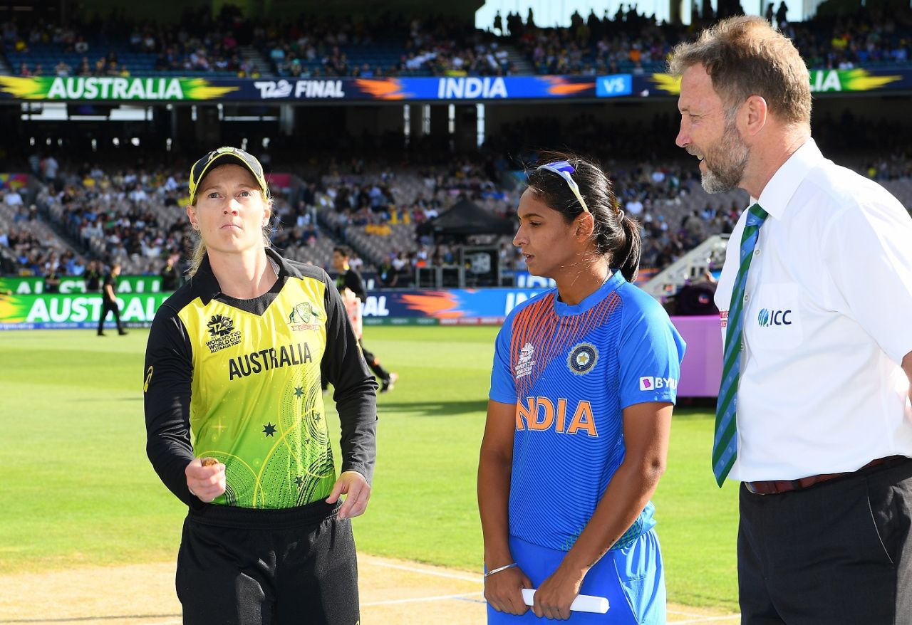 Meg Lanning flips the coin at the toss, Australia v India, Women's T20 World Cup, final, Melbourne, March 8, 2020 
