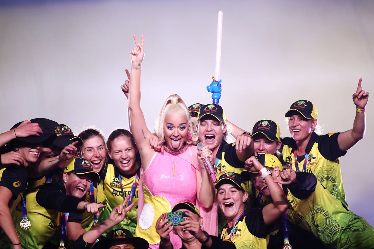 Katy Perry joins the Australian celebrations, Australia v India, final, Women's T20 World Cup, Melbourne, March 8, 2020