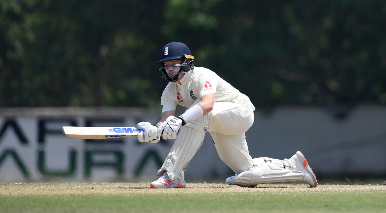 Ollie Pope gets down to lap, SLC Board President's XI v England, Katunayake, March 9, 2020