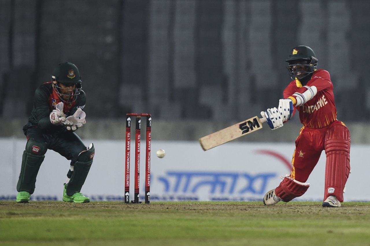 Wesley Madhevere hits out, Bangladesh v Zimbabwe, 1st T20I, Dhaka, March 9, 2020