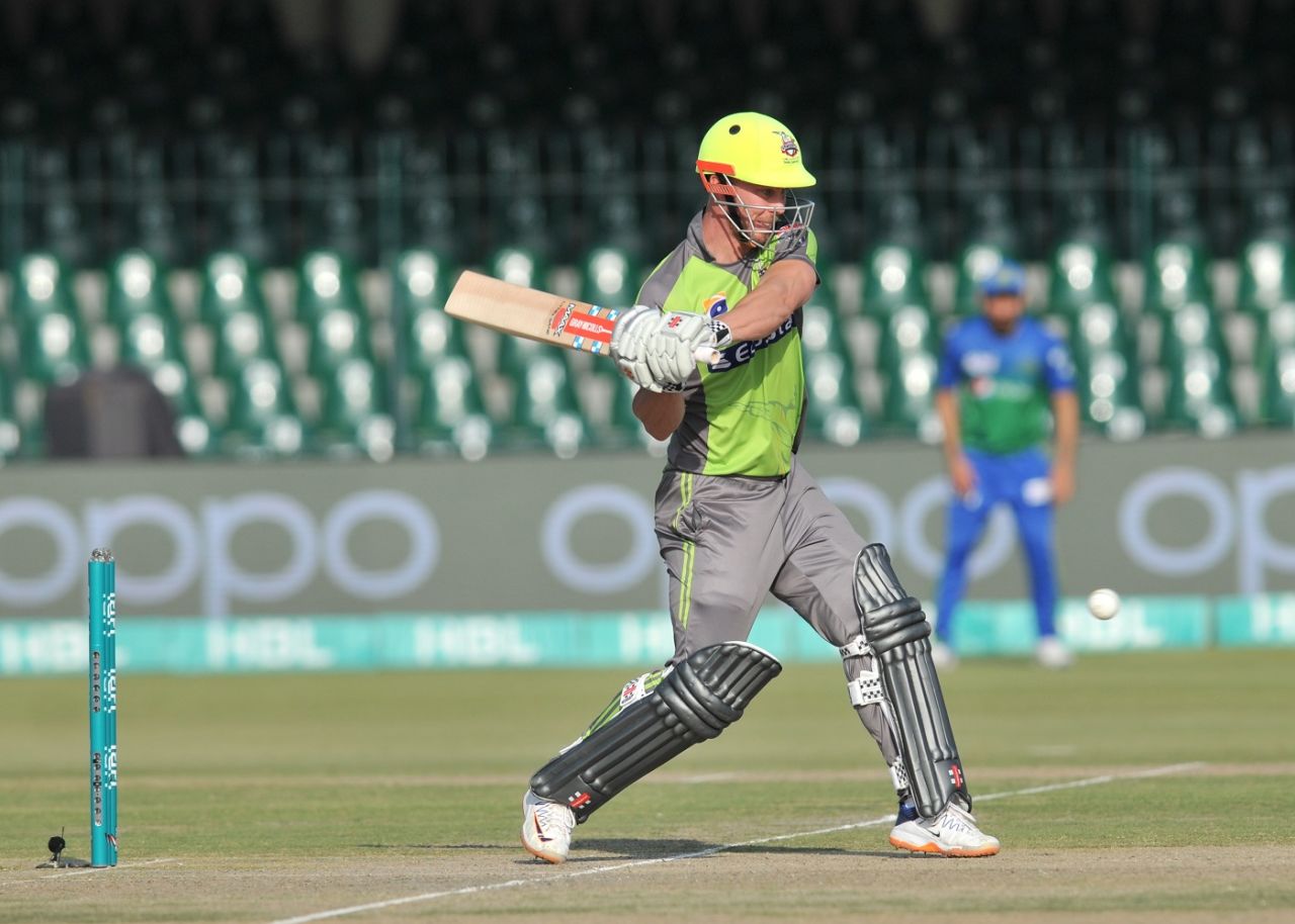 Chris Lynn on the charge at one, Lahore Qalandars v Multan Sultans, PSL 2020, Lahore, March 15, 2020