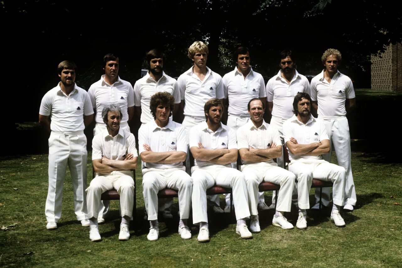 The England XII for the Lord's Test pose for a squad photo, England v Australia, 2nd Test, Lord's, 1st day, July 2, 1981