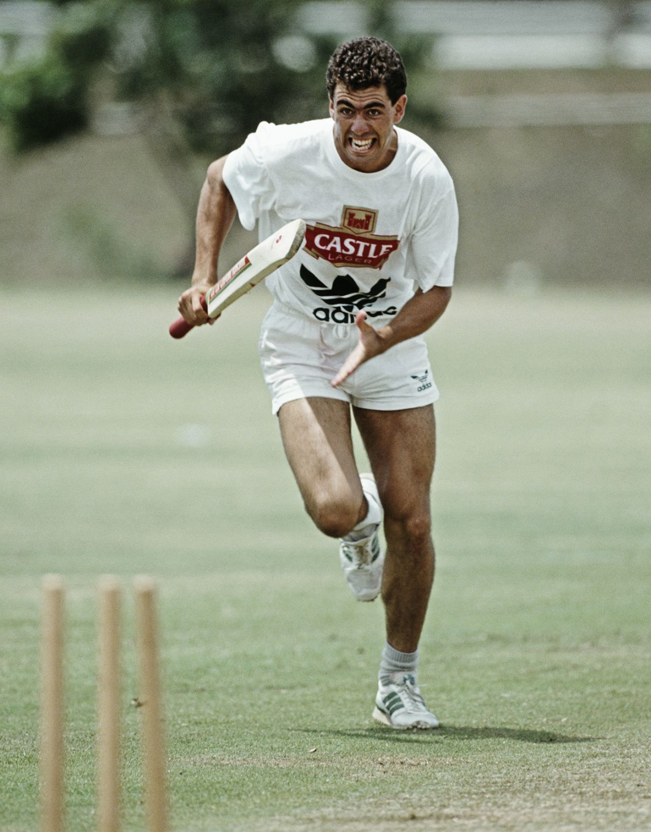 Hansie Cronje takes a run during training, Durban, November 14, 1992