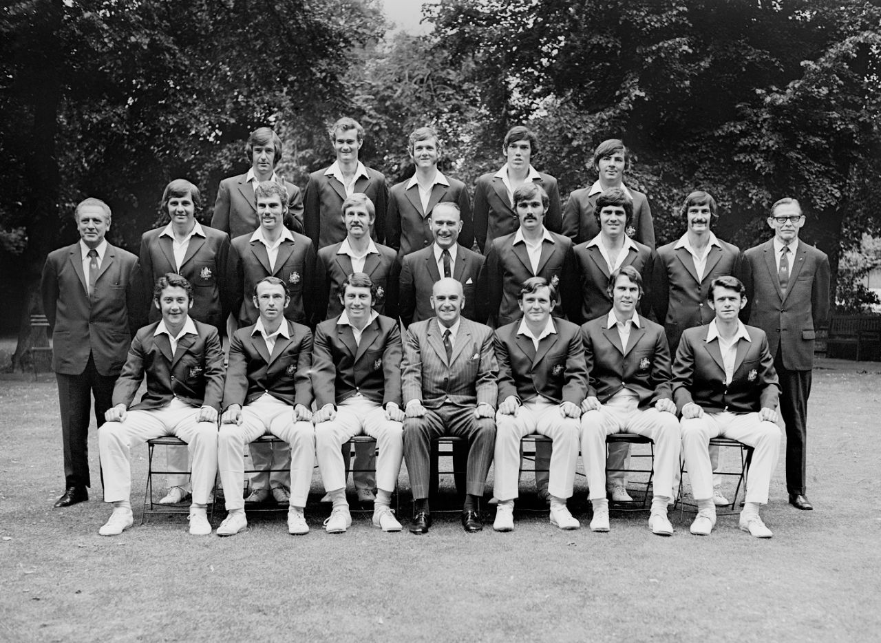 Ian Chappell and his Australian side pose for a team photo, Manchester, June 8, 1972