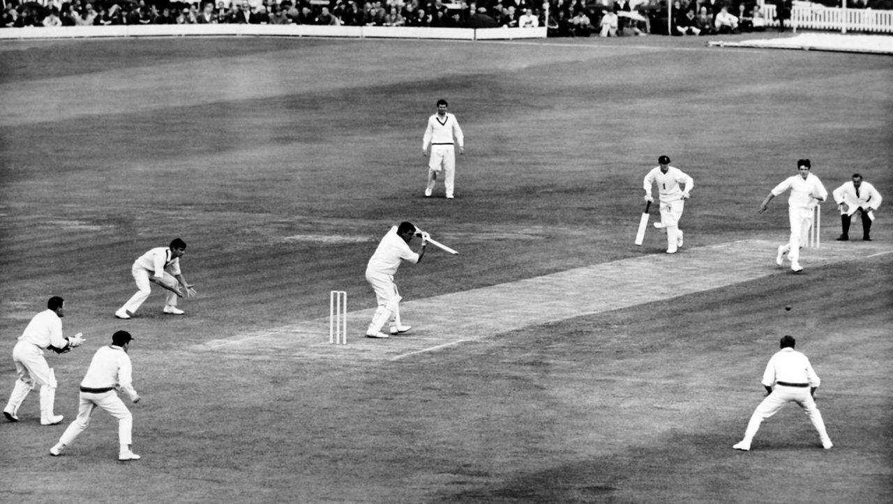 Colin Milburn drives on his way to 83 in the 1968 Lord's Test, England v Australia, 2nd Test, Lord's, 1st day, June 20, 1969