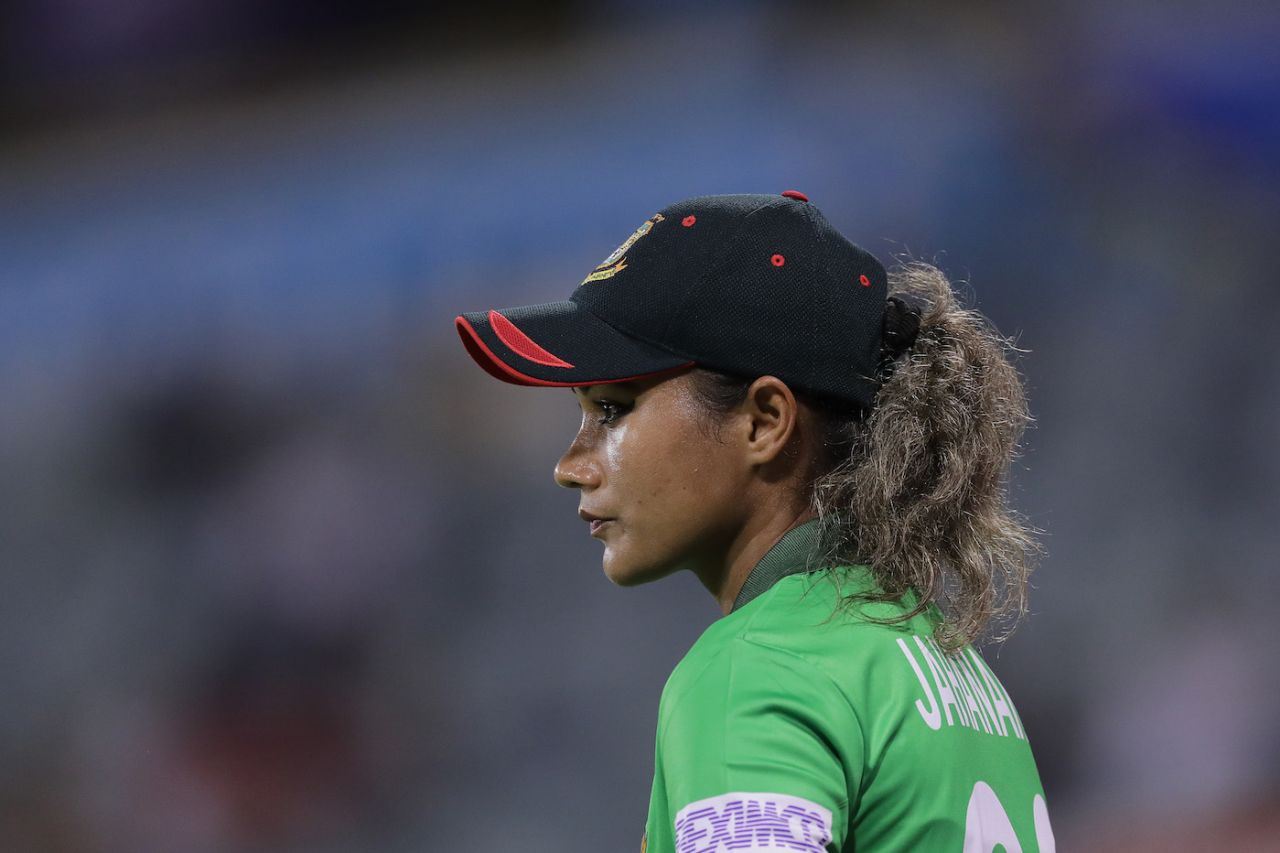 Jahanara Alam looks on, sixth match, India v Bangladesh, Women's T20 World Cup, WACA, Perth Australia, February 24, 2020