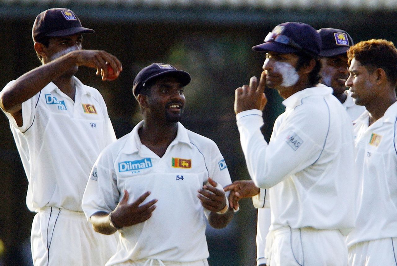 Muttiah Muralitharan took five wickets in the first innings, Sri Lanka v South Africa, 2nd Test, Colombo, 1st day, August 4, 2006