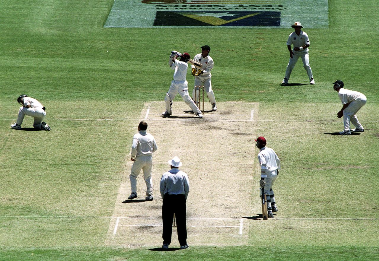 Brian Lara hits Stuart MacGill for a six, Australia v West Indies, 3rd Test, Adelaide, 4th day, December 18, 2000