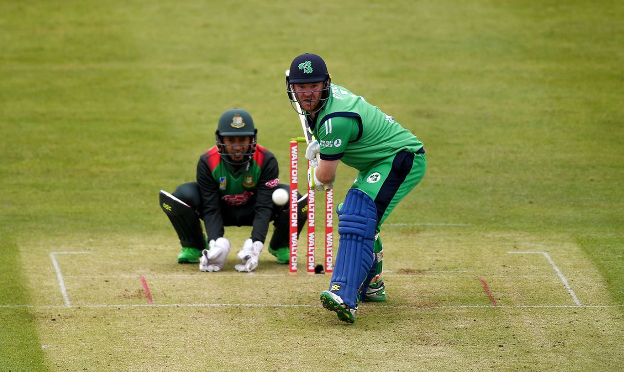 Paul Stirling keeps his eye on the ball, Ireland v Bangladesh, 6th ODI, Ireland tri-nation series, Dublin, May 15, 2019