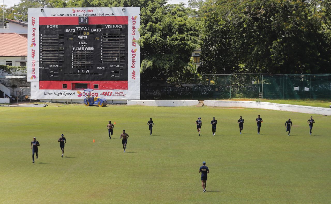 Sri Lanka players train on the second day of their camp, Colombo, June 2, 2020