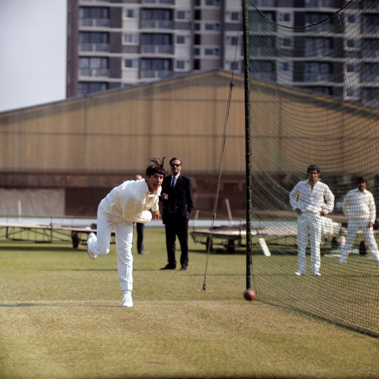 Imran Khan bowls in the nets at Lord's before Pakistan's tour of England begins, Lord's, April 30, 1971