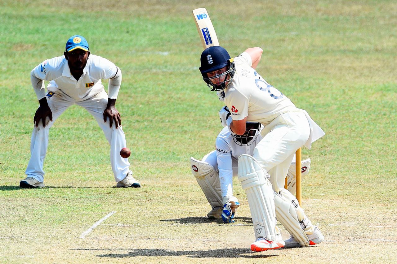 Ollie Pope watches the ball, SLC Board President's XI v England, Katunayake, March 9, 2020