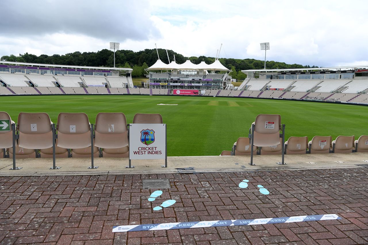 Social distancing measures being put in place before the first Test, Ageas Bowl, June 19, 2020