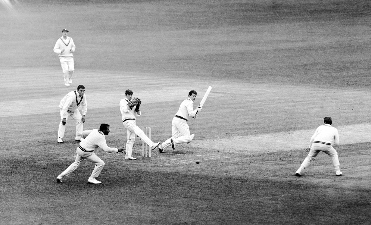 Basil D'Oliveria runs to intercept a ball played by Ian Chappell, MCC v Australians, Lord's, May 20, 1968