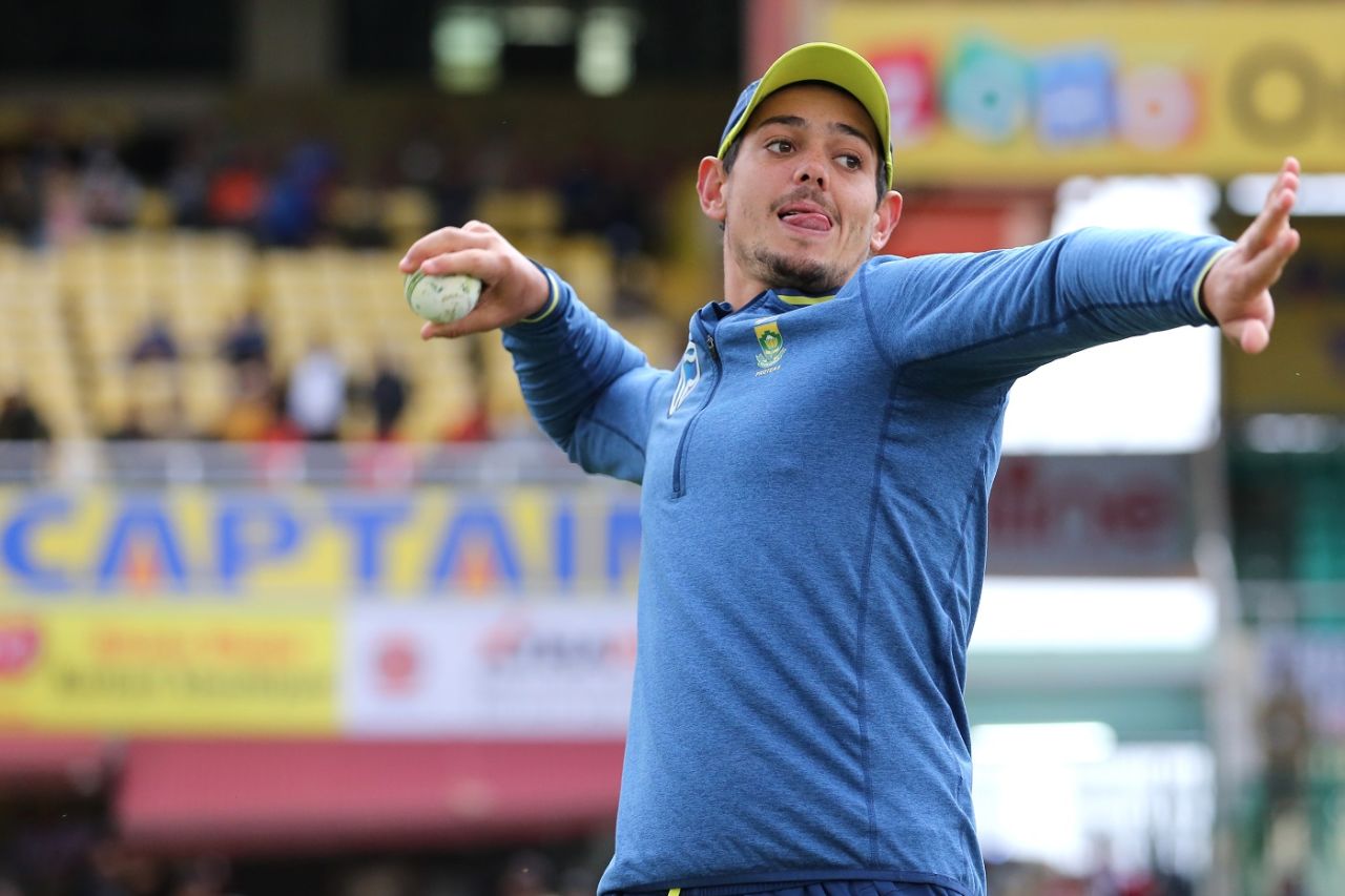 Quinton de Kock throws during practice, India v South Africa, 1st ODI, Dharamsala, March 12, 2020