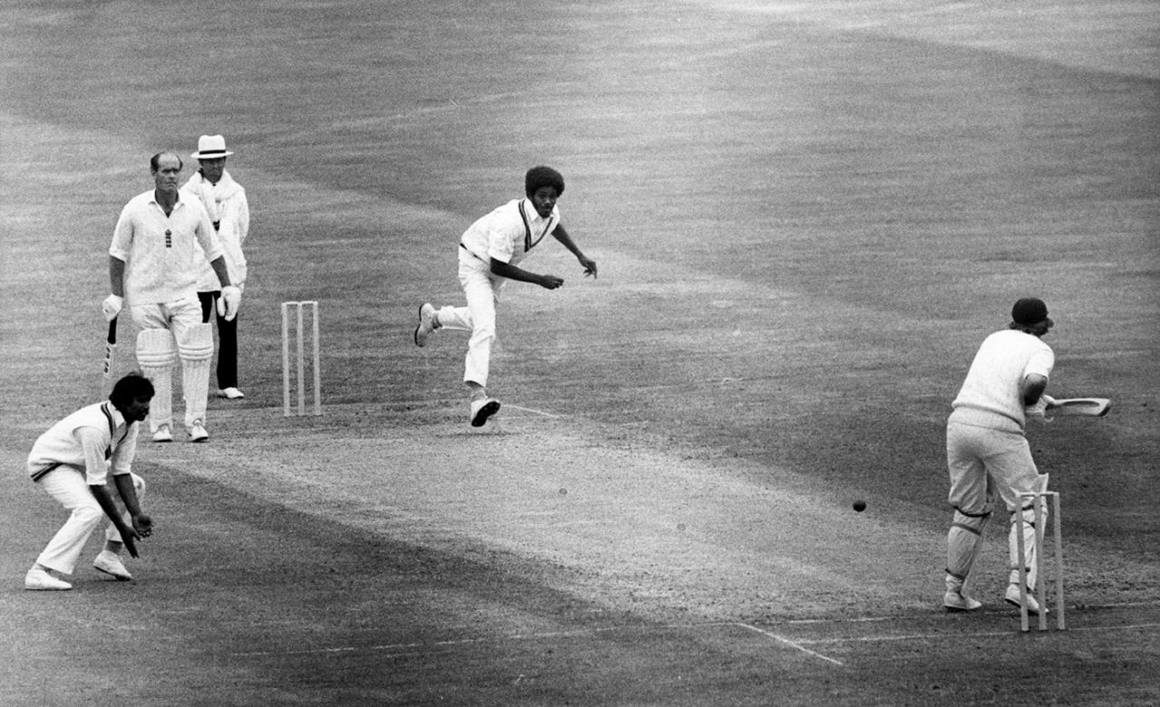 Michael Holding bowls, England v West Indies, 2nd Test, Lord's, June 22, 1976