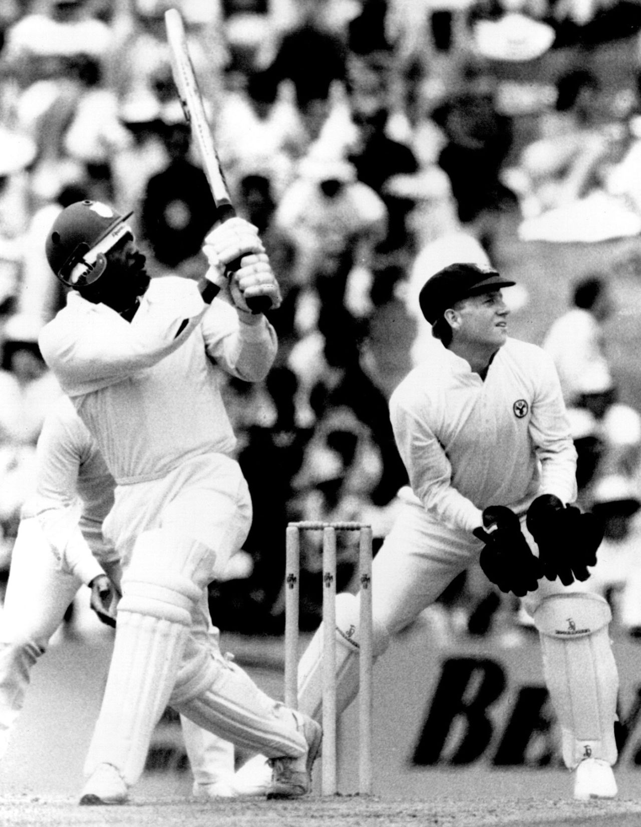 Gordon Greenidge hoicks one to the leg side, Australia v West Indies, 4th Test, Sydney, 1st day, January 26, 1989