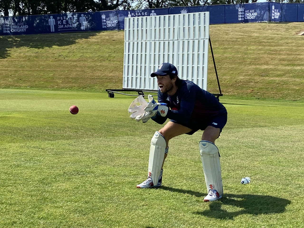 Ben Foakes keep his eye on the ball at England training, Ageas Bowl, June 26, 2020