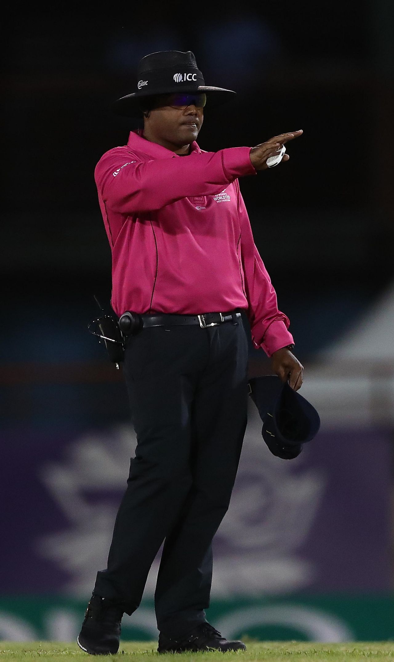 Nitin Menon in action during the Women's World T20 2018, Sri Lanka v Bangladesh, Gros Islet, November 14, 2018