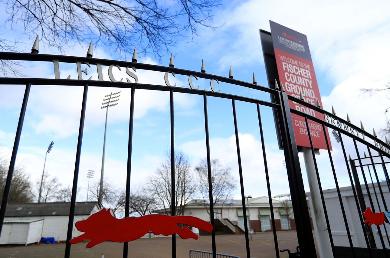 The gates at Leicestershire CCC ahead of the club's return to training, Grace Road, Leicester, March 24, 2020
