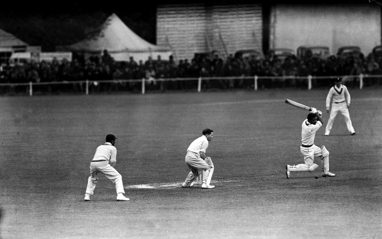 Everton Weekes plays a shot, England v West Indies, 1st Test, Edgbaston, 2nd day, May 31, 1957