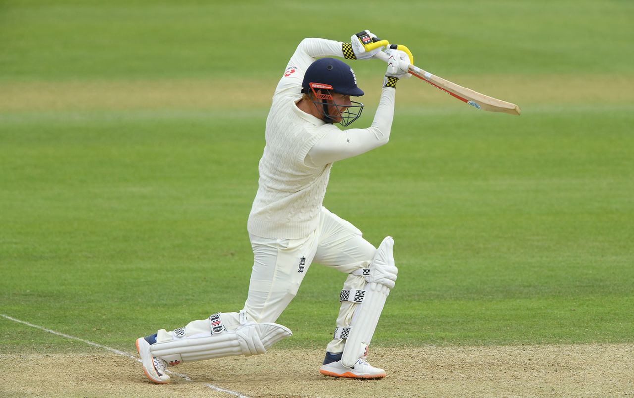 Jonny Bairstow drives through the covers, Team Stokes v Team Buttler, England intra-squad warm-up match, Day Three, Ageas Bowl, July 3, 2020
