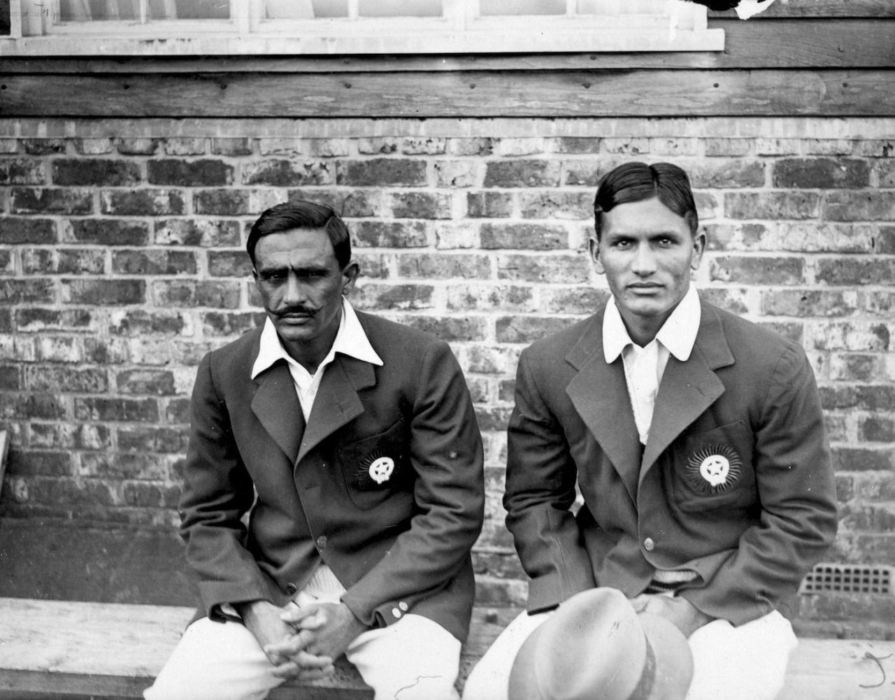Jahangir Khan (right) and Ghulam Mohammad in England on India's first Test tour, England, April 29, 1932