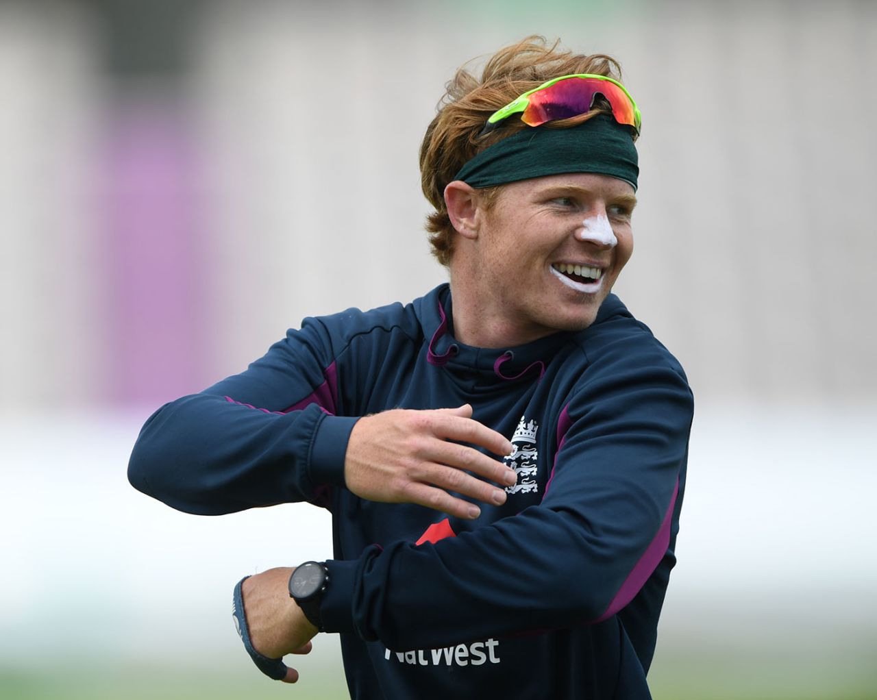 Ollie Pope is all smiles in training, Ageas Bowl, July 6, 2020