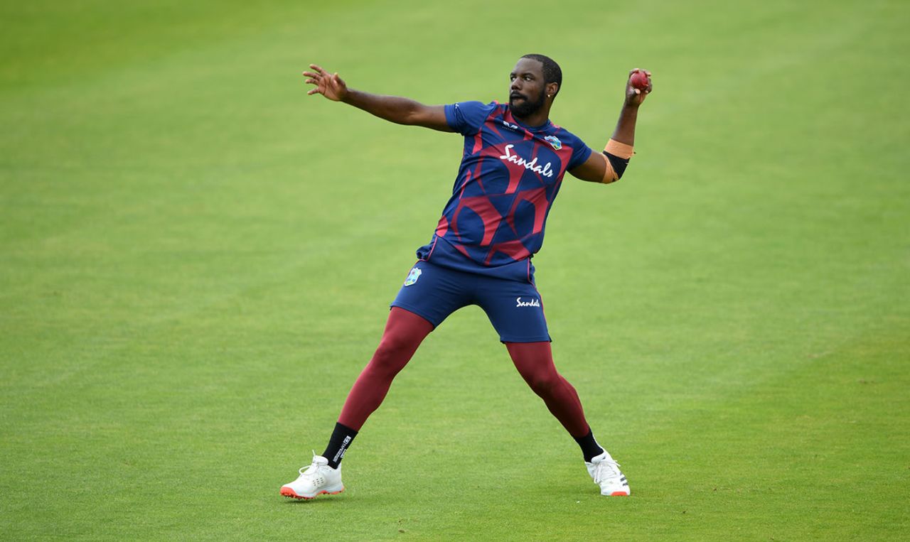 Raymon Reifer throws the ball in fielding practice, West Indies training, Ageas Bowl, July 6, 2020