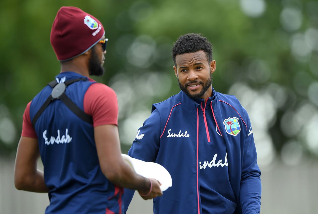 Shai Hope looks on in training, West Indies training, Ageas Bowl, July 6, 2020