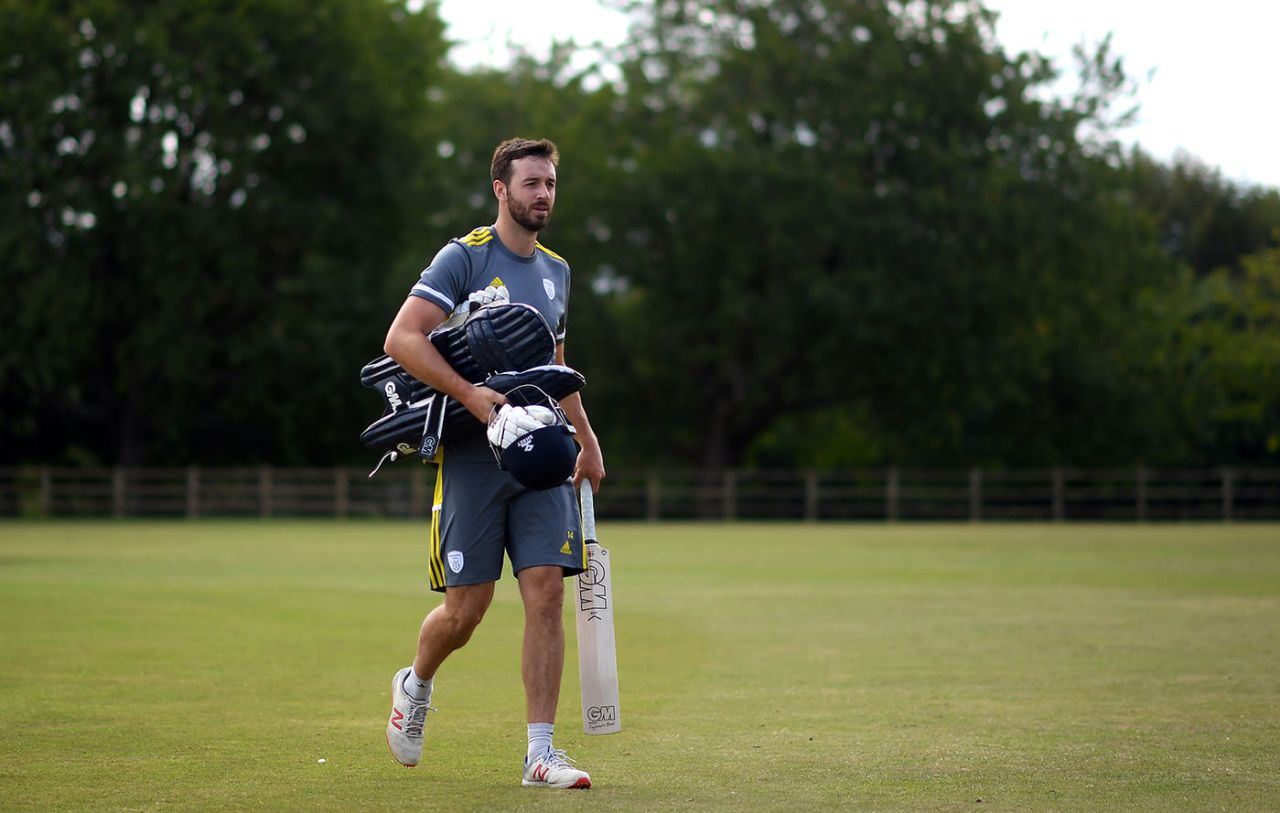 James Vince prepares for a net as Hampshire return to training at Arundel, July 6, 2020