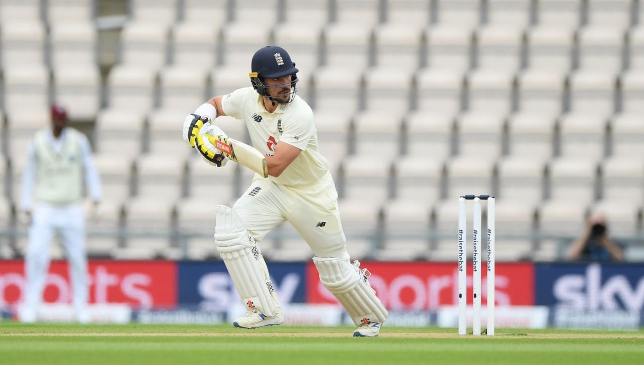 Rory Burns guides one through the off side, England v West Indies, 1st Test, 2nd day, Southampton, July 9, 2020