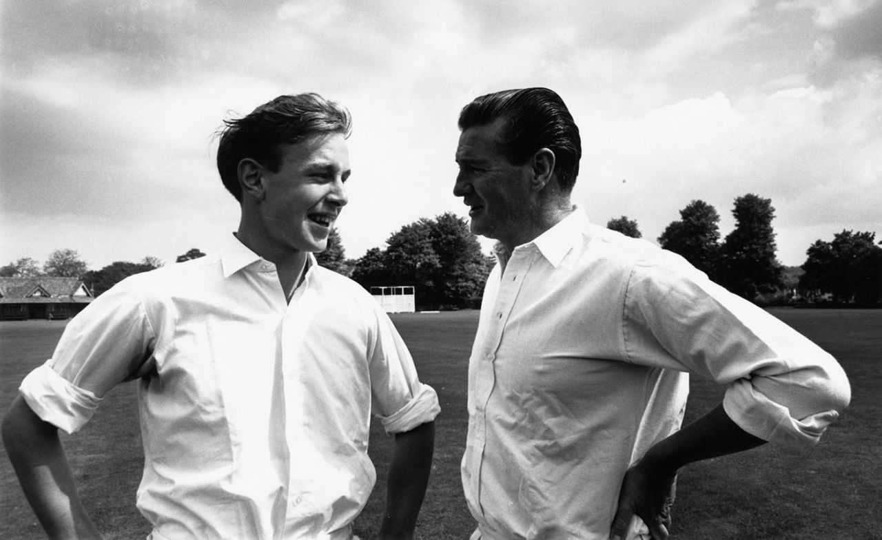 A 17-year-old Derek Underwood meets Keith Miller, May 20, 1963