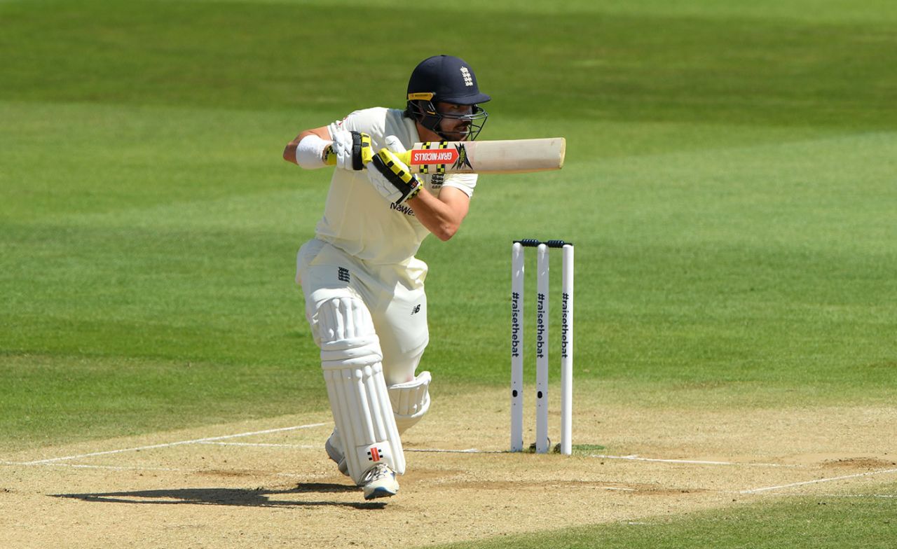 Rory Burns in action, England v West Indies, 1st Test, 4th day, Southampton, July 11, 2020
