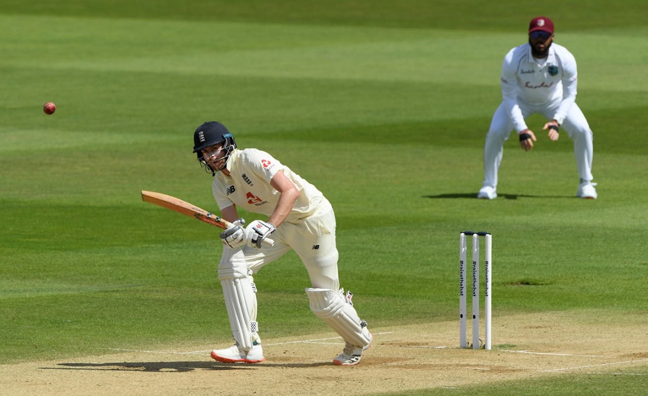 Dom Sibley bats, England v West Indies, 1st Test, 4th day, Southampton, July 11, 2020