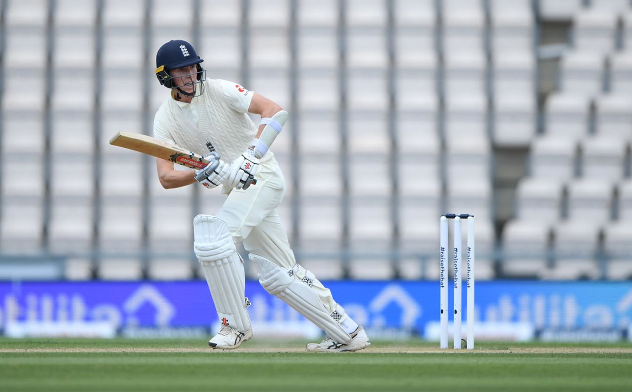 Zak Crawley bats, England v West Indies, 1st Test, 4th day, Southampton, July 11, 2020