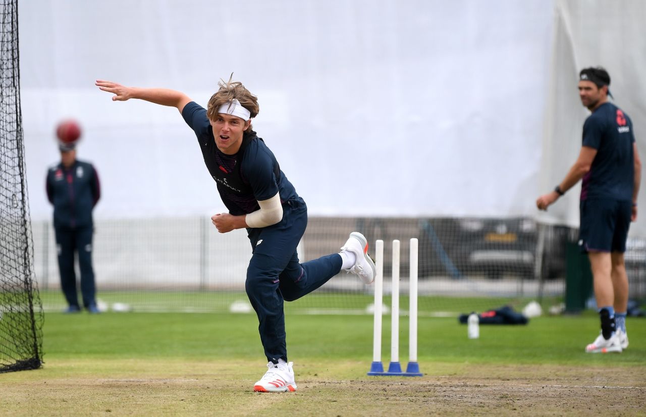 Sam Curran bowls in the nets, Manchester, July 14, 2020