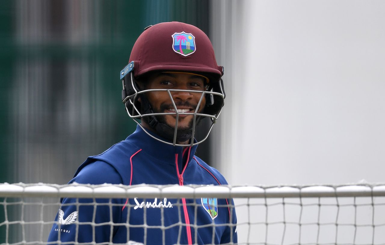 Shai Hope brings out a smile in the nets, Old Trafford, July 14, 2020