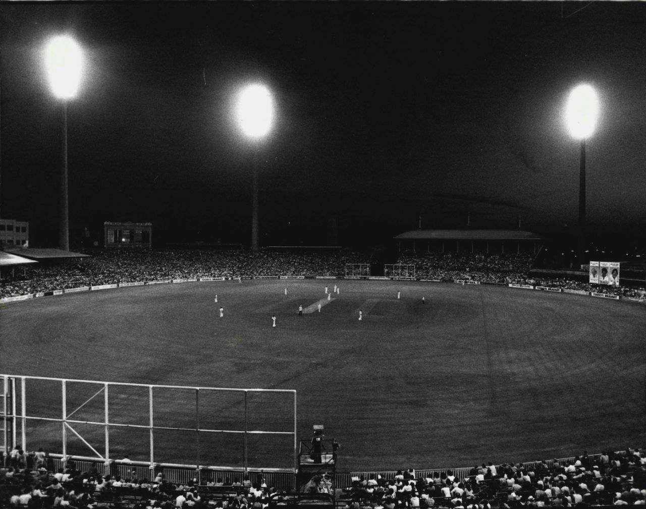 World series cricket is played under the lights at the SCG, WSC Australia v WSC West Indies, November 28, 1978.