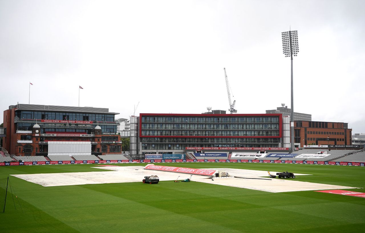 Old Trafford was under wraps on the first day of the Test, England v West Indies, 2nd Test, Old Trafford, July 16, 2020
