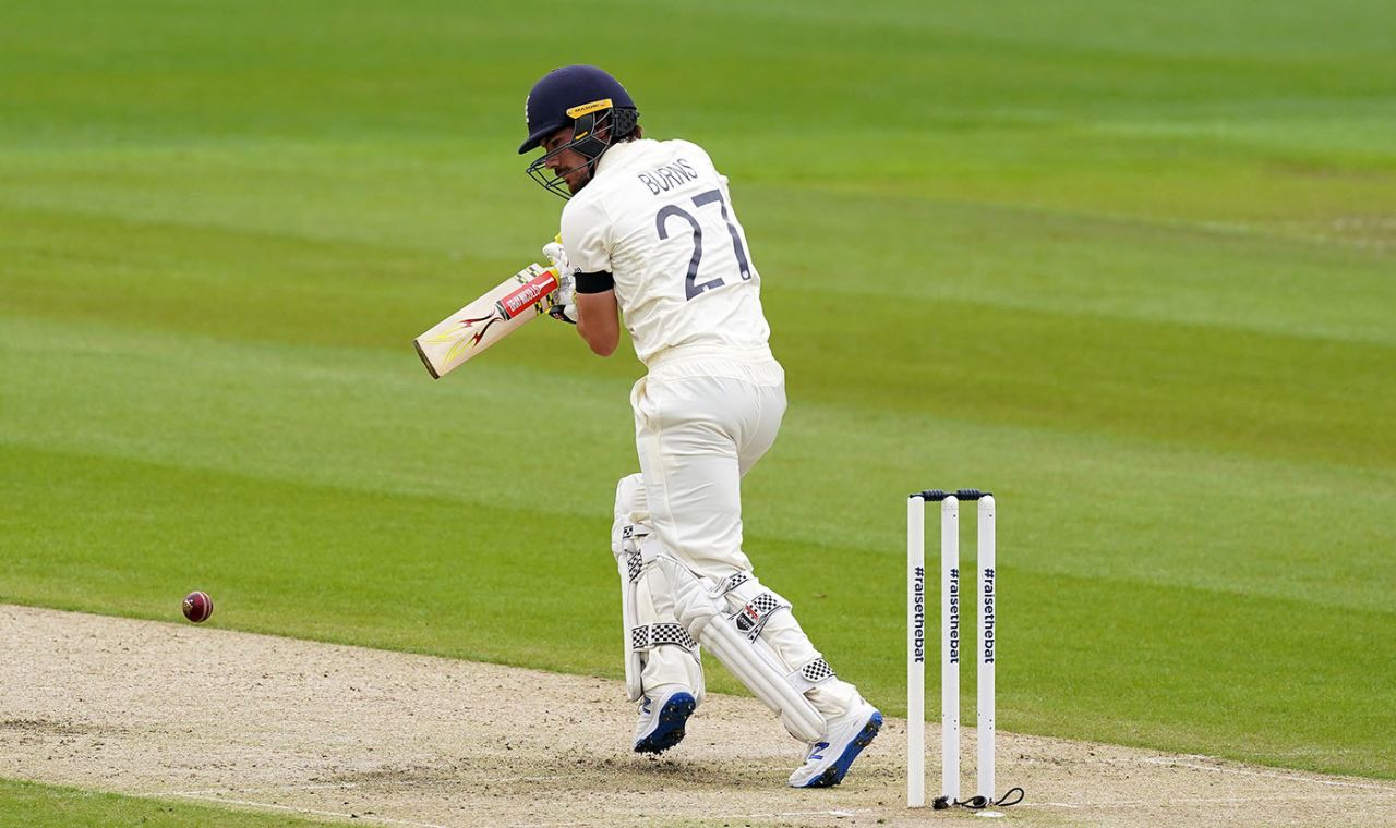 Rory Burns steers into the off side, England v West Indies, 2nd Test, Old Trafford, July 16, 2020