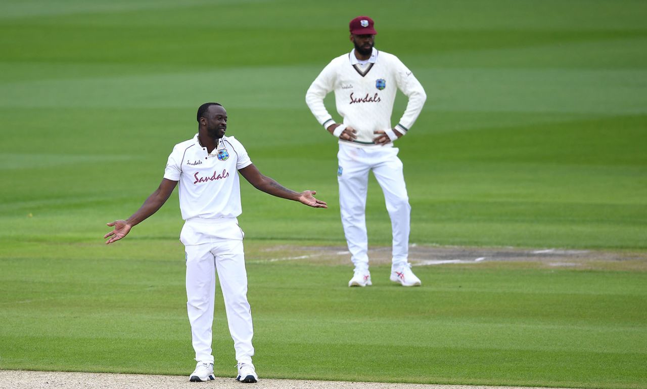Kemar Roach rues his luck, England v West Indies, 2nd Test, Old Trafford, July 16, 2020