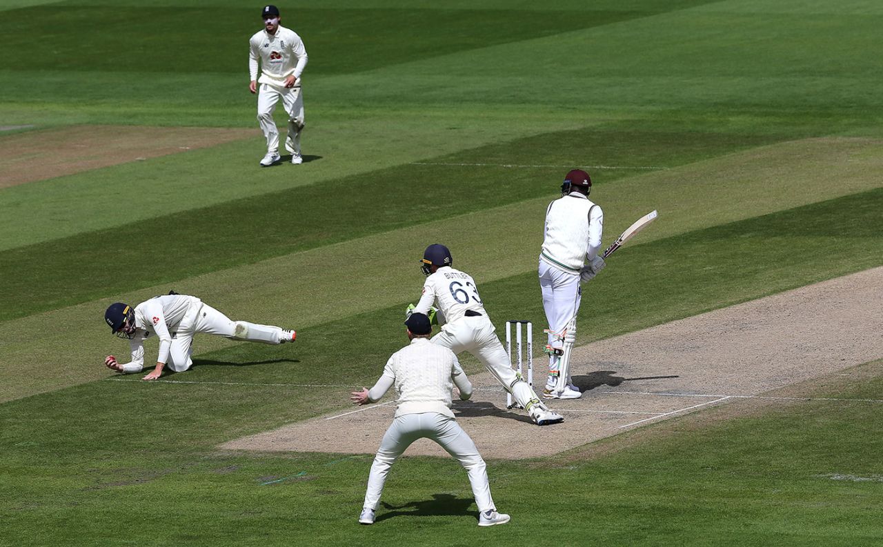 Ollie Pope caught Alzarri Joseph at short leg, England v West Indies, 2nd Test, Emirates Old Trafford, 4th day, July 19, 2020