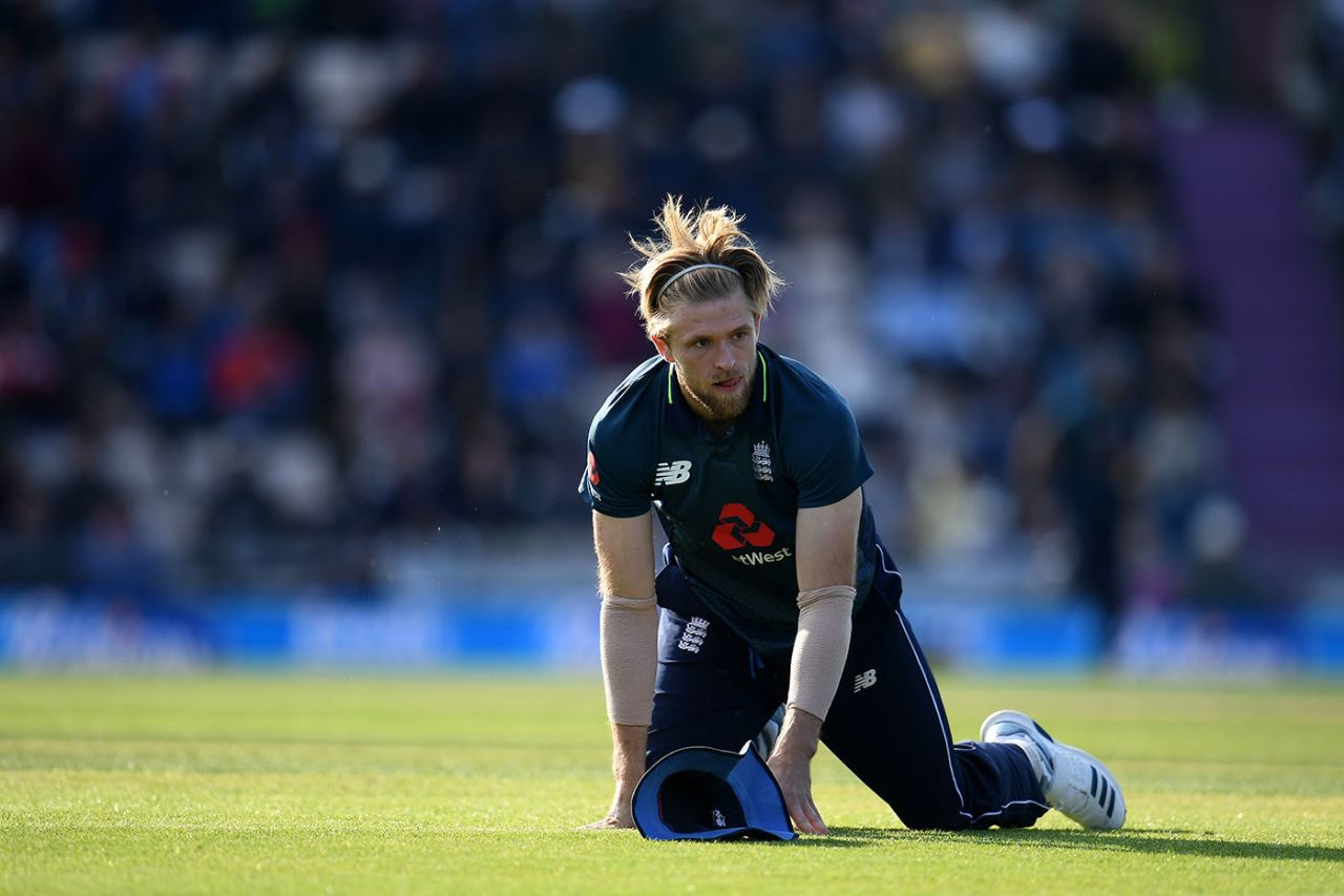 David Willey reacts after a missed chance, England v Pakistan, 1st ODI, The Kia Oval, London, May 8, 2019