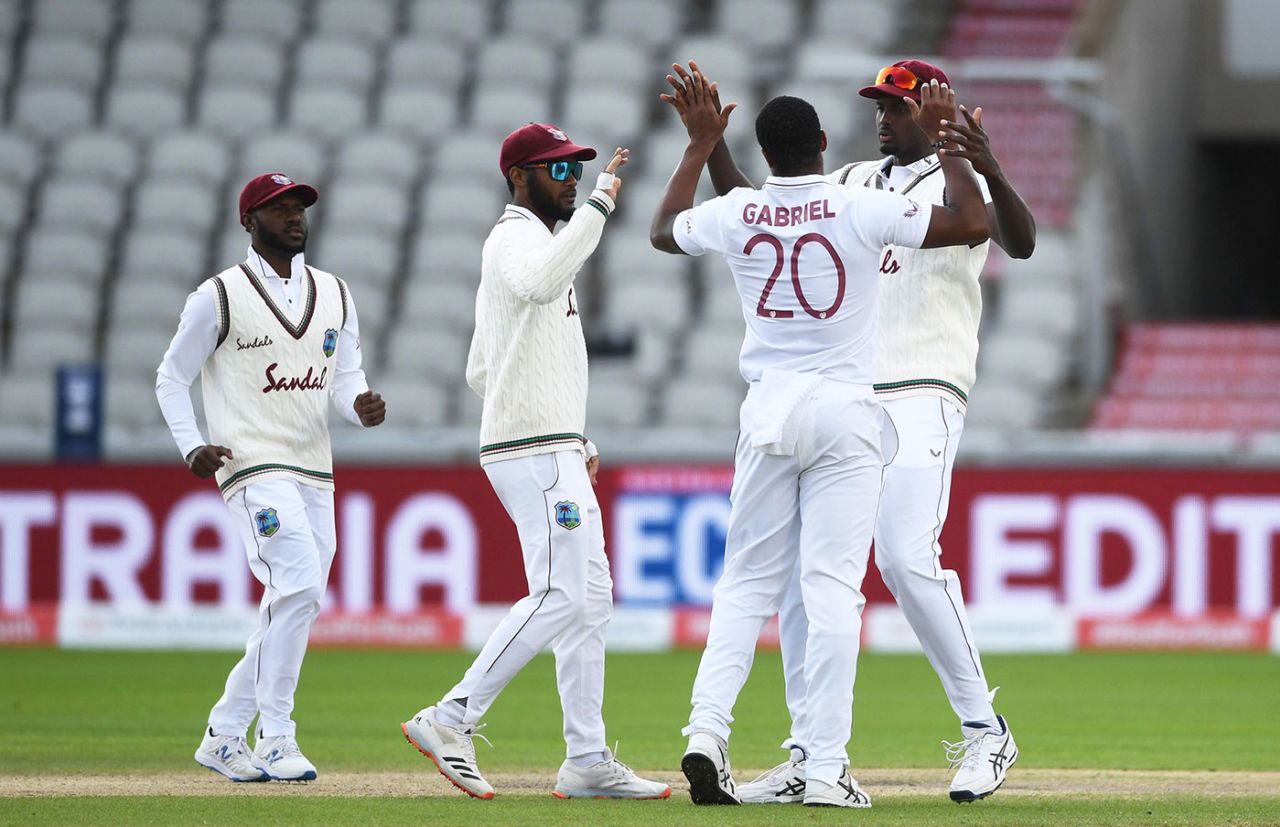 Shannon Gabriel bowled a fiery spell on the second morning, England v West Indies, 3rd Test, Emirates Old Trafford, 2nd day, July 25, 2020