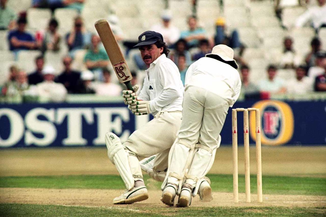 Allan Lamb made 109 in the second innings, England v India, Old Trafford, 2nd Test, 4th day, August 13, 1990