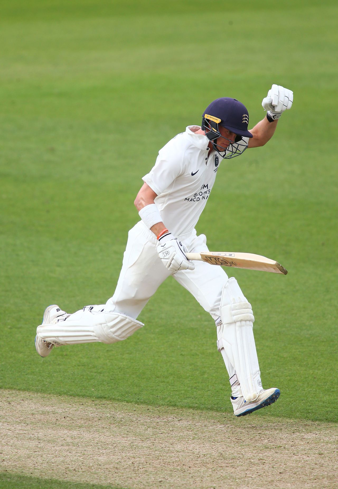 Nick Gubbins completes his first century of the Bob Willis Trophy, Surrey v Middlesex, Kia Oval, Bob Willis Trophy, August 1, 2020