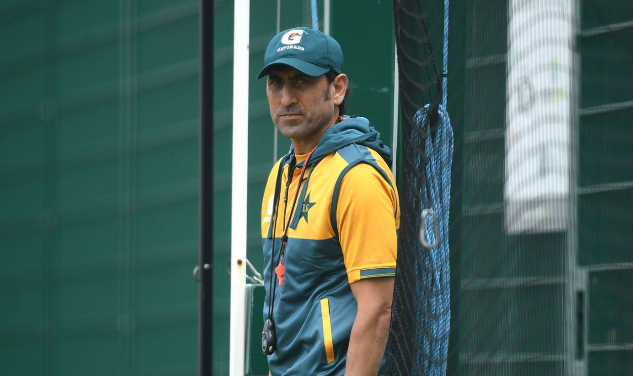 Pakistan's batting coach Younis Khan looks on in training, Pakistan training, Emirates Old Trafford, August 3, 2020