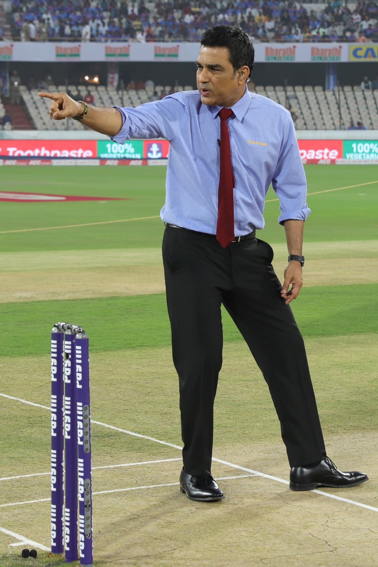 Sanjay Manjrekar before the start of the first T20I between India and West Indies, Hyderabad, December 6, 2019